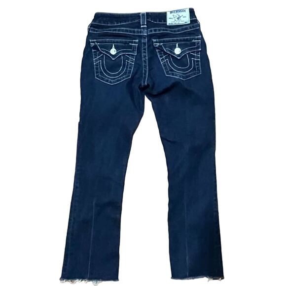 True Religion Women's Boot Cut Jeans 2 Short W24 L25 Body Rinse Blue Low Rise - Picture 2 of 4